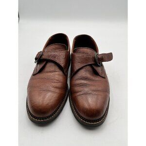 H.S. Trask Mens Brown Leather Monk Strap Shoes Size 7.5
